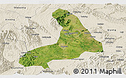 Satellite Panoramic Map of Lingling, shaded relief outside