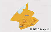 Political 3D Map of Linxiang, cropped outside