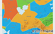 Political 3D Map of Linxiang