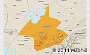 Political 3D Map of Linxiang, shaded relief outside