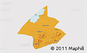 Political 3D Map of Linxiang, single color outside