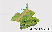 Satellite 3D Map of Linxiang, cropped outside