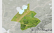 Satellite 3D Map of Linxiang, lighten, semi-desaturated