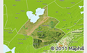 Satellite 3D Map of Linxiang, physical outside