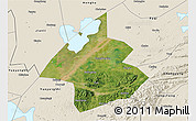 Satellite 3D Map of Linxiang, shaded relief outside