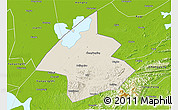 Shaded Relief 3D Map of Linxiang, physical outside