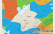 Shaded Relief 3D Map of Linxiang, political outside