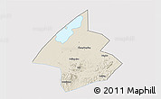 Shaded Relief 3D Map of Linxiang, single color outside