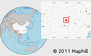 Gray Location Map of Linxiang, highlighted country