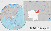 Gray Location Map of Linxiang, highlighted parent region