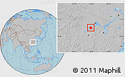 Gray Location Map of Linxiang, hill shading