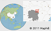 Savanna Style Location Map of Linxiang, highlighted country, highlighted parent region