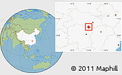 Savanna Style Location Map of Linxiang, highlighted country