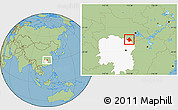 Savanna Style Location Map of Linxiang, highlighted parent region