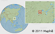 Savanna Style Location Map of Linxiang, hill shading