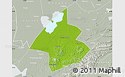 Physical Map of Linxiang, lighten, semi-desaturated