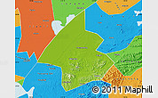 Physical Map of Linxiang, political outside