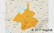 Political Map of Linxiang, shaded relief outside