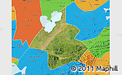Satellite Map of Linxiang, political outside