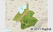 Satellite Map of Linxiang, shaded relief outside