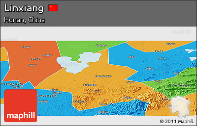 Political Panoramic Map of Linxiang