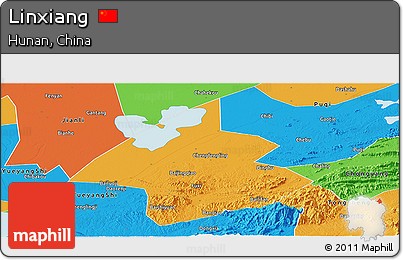 Political Panoramic Map of Linxiang