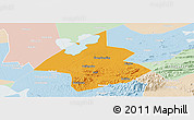 Political Panoramic Map of Linxiang, lighten