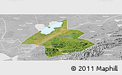 Satellite Panoramic Map of Linxiang, lighten, desaturated