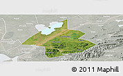 Satellite Panoramic Map of Linxiang, lighten, semi-desaturated