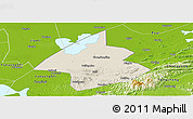 Shaded Relief Panoramic Map of Linxiang, physical outside
