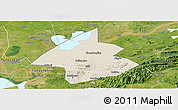 Shaded Relief Panoramic Map of Linxiang, satellite outside