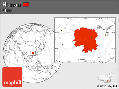 Blank Location Map of Hunan