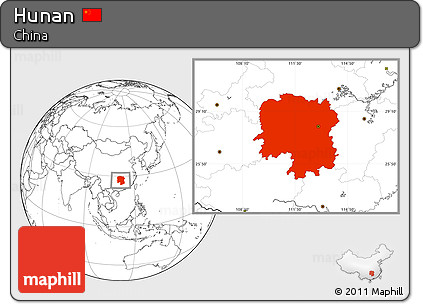Blank Location Map of Hunan