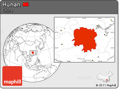 Blank Location Map of Hunan
