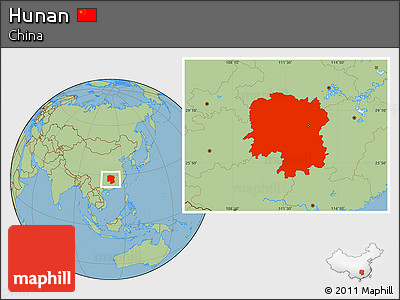 Savanna Style Location Map of Hunan