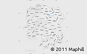 Silver Style Map of Hunan, single color outside