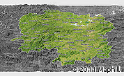 Satellite Panoramic Map of Hunan, desaturated