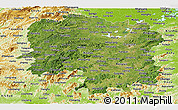Satellite Panoramic Map of Hunan, physical outside