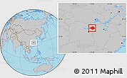 Gray Location Map of Pingjiang