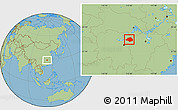 Savanna Style Location Map of Pingjiang
