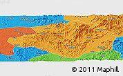 Political Panoramic Map of Pingjiang