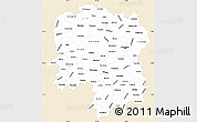 Classic Style Simple Map of Hunan, single color outside