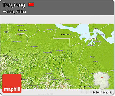 Physical 3D Map of Taojiang