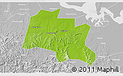 Physical 3D Map of Taojiang, lighten, desaturated