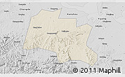 Shaded Relief 3D Map of Taojiang, desaturated