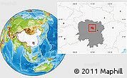 Physical Location Map of Taojiang, highlighted country, highlighted parent region