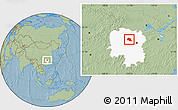 Savanna Style Location Map of Taojiang, highlighted parent region, hill shading