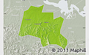 Physical Map of Taojiang, lighten, semi-desaturated