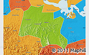 Physical Map of Taojiang, political outside