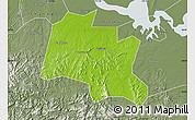 Physical Map of Taojiang, semi-desaturated